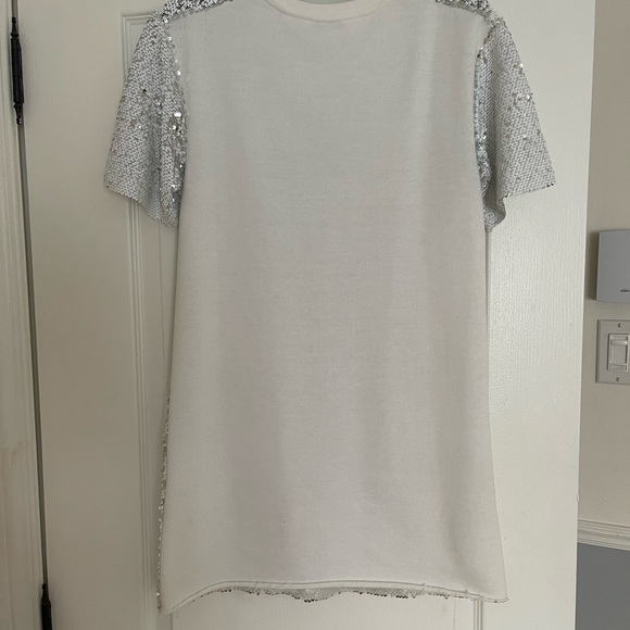 Zara white sequin T shirt dress. Size S - Picture 5 of 6